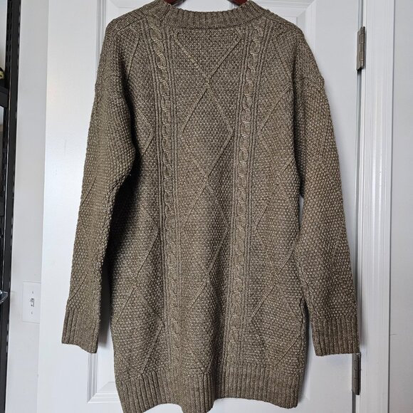 Cable Knit Sweater Dress in green size small - Picture 7 of 10